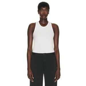 The Row Womens White Racerback Tank Top  XS Sleeveless Casual Cotton Blend